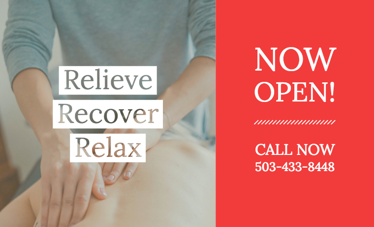 Hillsboro Clinic Now Open Relieve, Recover, Relax. Hillsboro is now open!