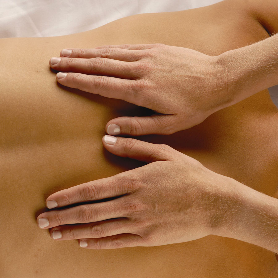 Massage therapy Person getting massage on their back